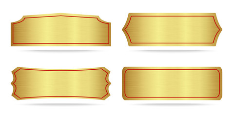 Set of Metallic gold name plate