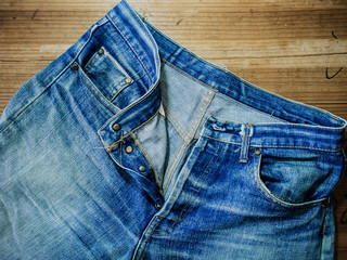 Nice blue jeans with  in vintage style
