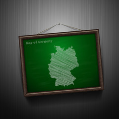 Blackboard with the Map of Germany