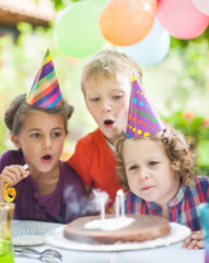 garden party with family for little girl's birthday,