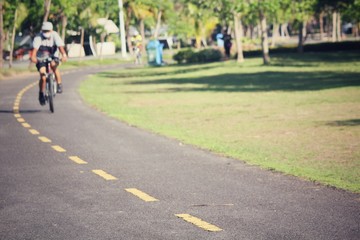 Blurred of bike in park