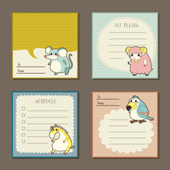 adorable animal characters memo pads