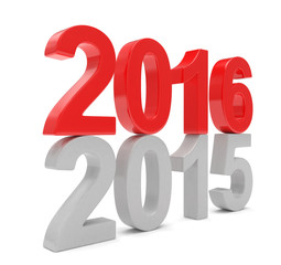 2015-2016 change new year 2016 isolated
