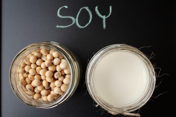Soy milk with beans