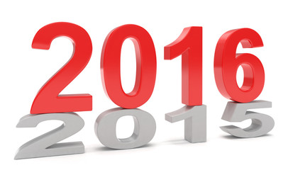 2015-2016 change new year 2016 isolated