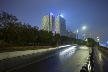 Obraz premium Guangzhou city traffic at night