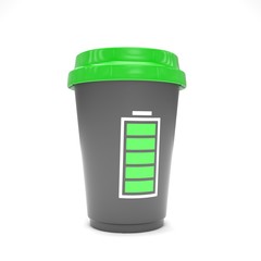 Coffee to go on white