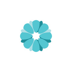 Vector blue Flower sign