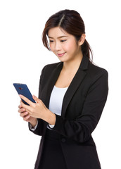 Fototapeta premium Asian businesswoman use of the cellphone