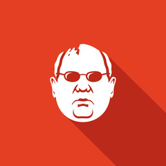 Man head in glasses icon. Vector Illustration