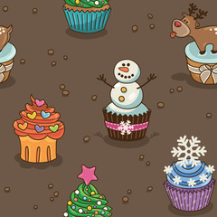 Christmas cupcake pattern