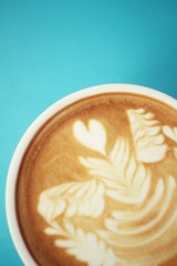 Vintage latte art coffee