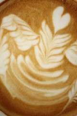 Vintage latte art coffee