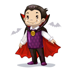 Funny cartoon little vampire