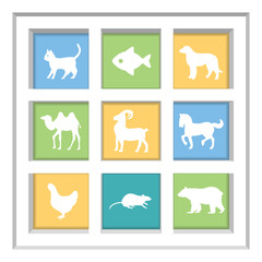 Abstract creative concept vector set of animals icons for web