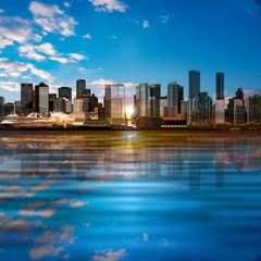 Fototapeta na wymiar abstract background with panorama of vancouver