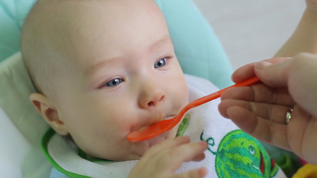 Mother Feeding Little Baby