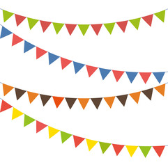 Bunting colorful set, flat