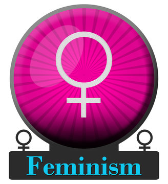 Feminism Pink Burst Circle 