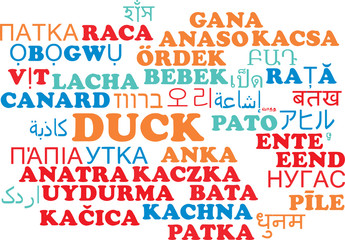 Duck multilanguage wordcloud background concept