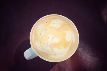 Vintage latte art coffee