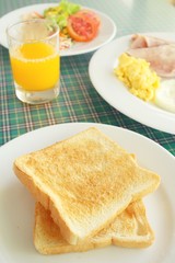 Slice toast bread with breakfast