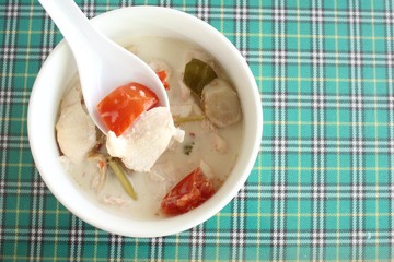 Thai soup Tom Kha Gai -   Chicken with coconut milk