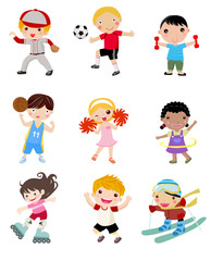 Fototapeta premium Group of sport kids