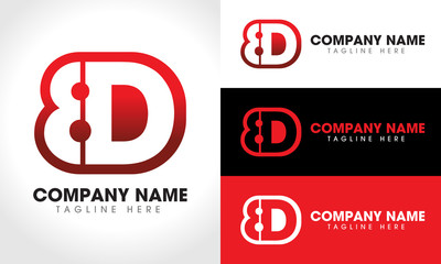 8 D Initials Lettermark Logo Design Template