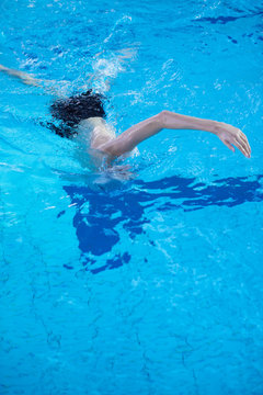 child portrait on swimming pool