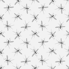 Mosquitoes seamless pattern