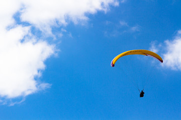 Hang gliding in the sky
