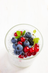 chia seeds pudding with  fresh berries