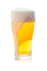 Isolated glass of beer with bubble