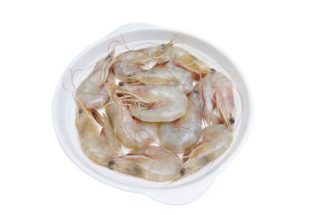 raw shrimp on white dish