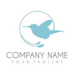 Simple Hummingbird Bird symbol design. Hummingbird beauty Blue. Kolibri Logo