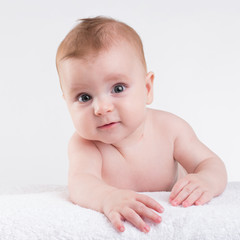 cute baby blond gray eyes