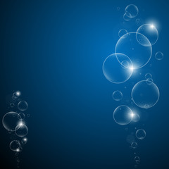 Water bubbles on a Dark Blue background EPS10 illustration