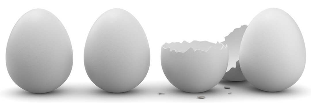 3d eier und Eierschale