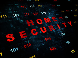 Fototapeta premium Protection concept: Home Security on Digital background