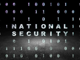 Security concept: National Security in grunge dark room