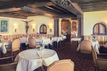 Fototapeta na wymiar typical restaurant in hotel, Germany