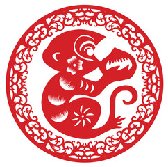 monkey Chinese paper cut