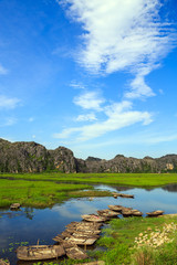 Van Long natural reserve in Ninh Binh, Vietnam 
