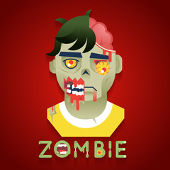 Halloween Party Zombie Role Character Bust Icons Stylish
