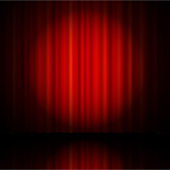 Red curtain from the theatre