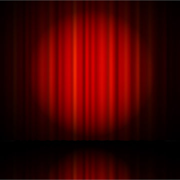 Red curtain from the theatre
