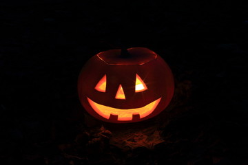 Halloween jack-o-lantern in the night 