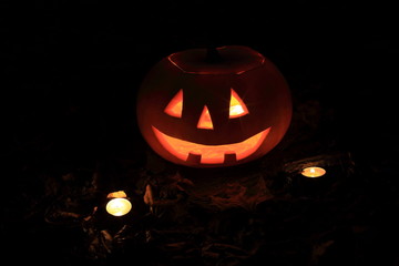 Halloween jack-o-lantern in the night 