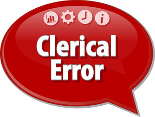 Clerical Error  Business term speech bubble illustration